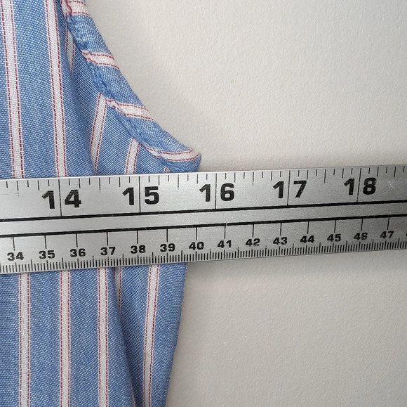 Retrod  Sleeveless Blue Pink White Stripe Layered Maxi Dress Women Small Boho - Picture 4 of 6